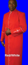 Red/White w/ Embroidered Cross Men's Cassock