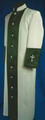 128 M. Men's Satin Clergy/Pastor Robe Creme/Emerald