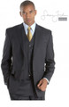 Men's Sean John Vested Pinstripe Suit - Black
