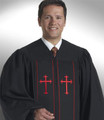 Black/Red Clergy Pulpit Robe