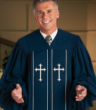 Blue/White Clergy Pulpit Robe