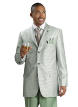 Fashion Houndstooth Plaid Suit in Sage