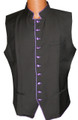 Men's Classic Clergy Vest - Black/Purple