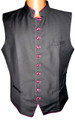 Men's Classic Clergy Vest - Black/Fuchsia