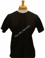 Ladies Banded Full Collar Clergy Shirt (Short-Sleeves) - Black