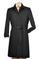 Belted Full Length Italian Style Wool/Cashmere Topcoat - Black
