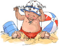 kai in the sand (sailboat hat)