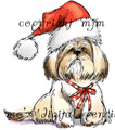 Lhasa Apso with Santa Hat