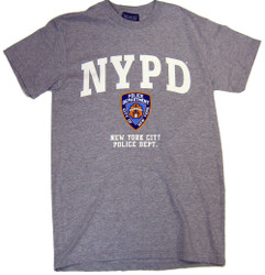 NYPD Full Chest Color Shield Ash Tee