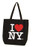 I Love NY Black Canvas Tote Bag