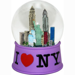 I Love NY Purple 65mm Snowglobe