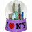 I Love NY Purple 65mm Snowglobe