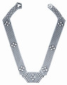 This nickel bracelet is 18 in long and 1 in wide.  Custom sizes are available with 8-week delivery.  For help with sizing, please contact us by phone:  Shop hours are 10:00 - 6:00 daily, Central Time, from May through December, and 10:30 - 5:00 January through April.