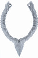 This nickel necklace is 17  ¼ in in length and  ¾  in wide.  Custom lengths are available with 8-week delivery.  For help with sizing, please contact us by phone:  Shop hours are 10:00 - 6:00 daily, Central Time, from May through December, and 10:30 - 5:00 January through April.