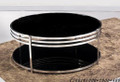 Round black coffee table