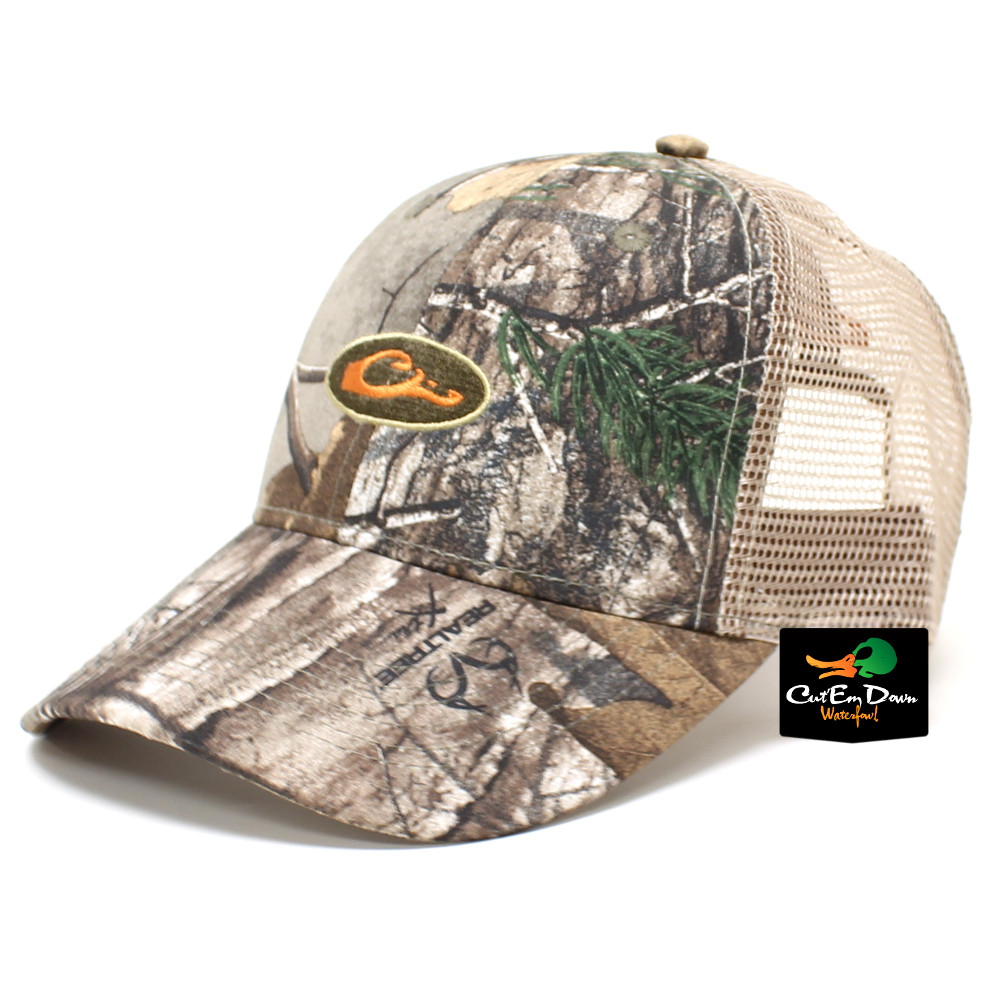 Drake Waterfowl Non Typical Mesh Back Cotton Camo Cap Trucker Hat Xtra