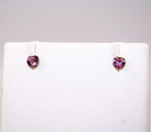 Purple Heart Crystal Stud Earrings