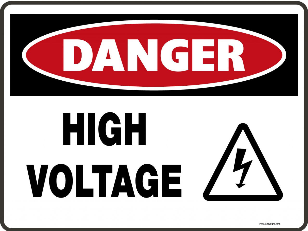 danger signs - high voltage (& symbol)