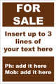 For Sale Sign No. D8
Customise your details
