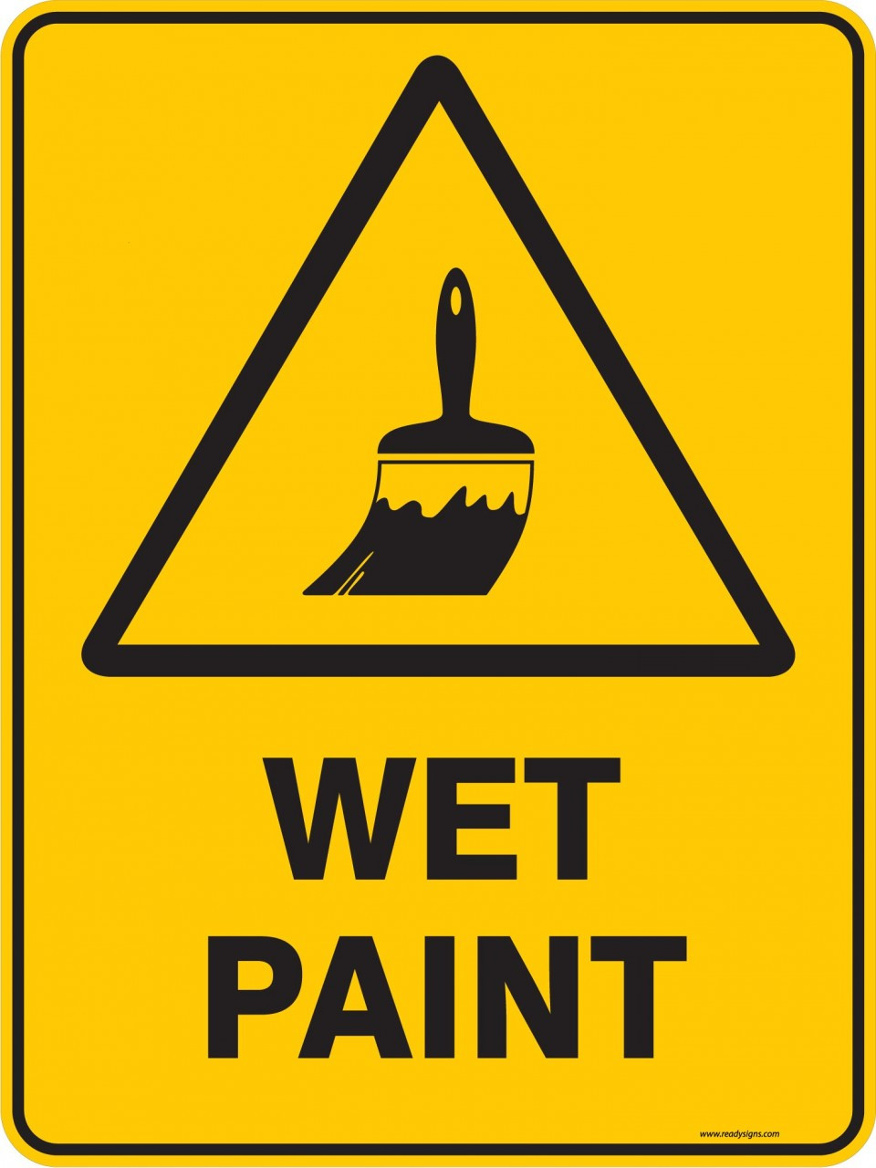 Warning Sign WET PAINT Ready Signs