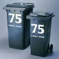 Die Cut Custom Bin Stickers - White. Design 3