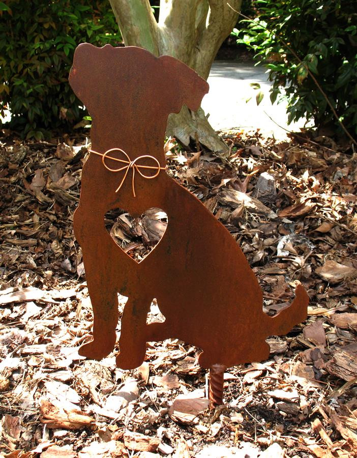 Jack Russell Terrier Garden Stake Metal Yard Art Metal Garden Art