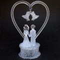Bride and Groom Glass Wedding Cake Topper