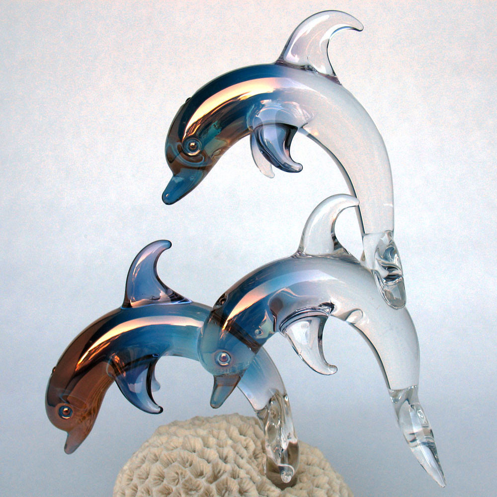 dolphin glass statue