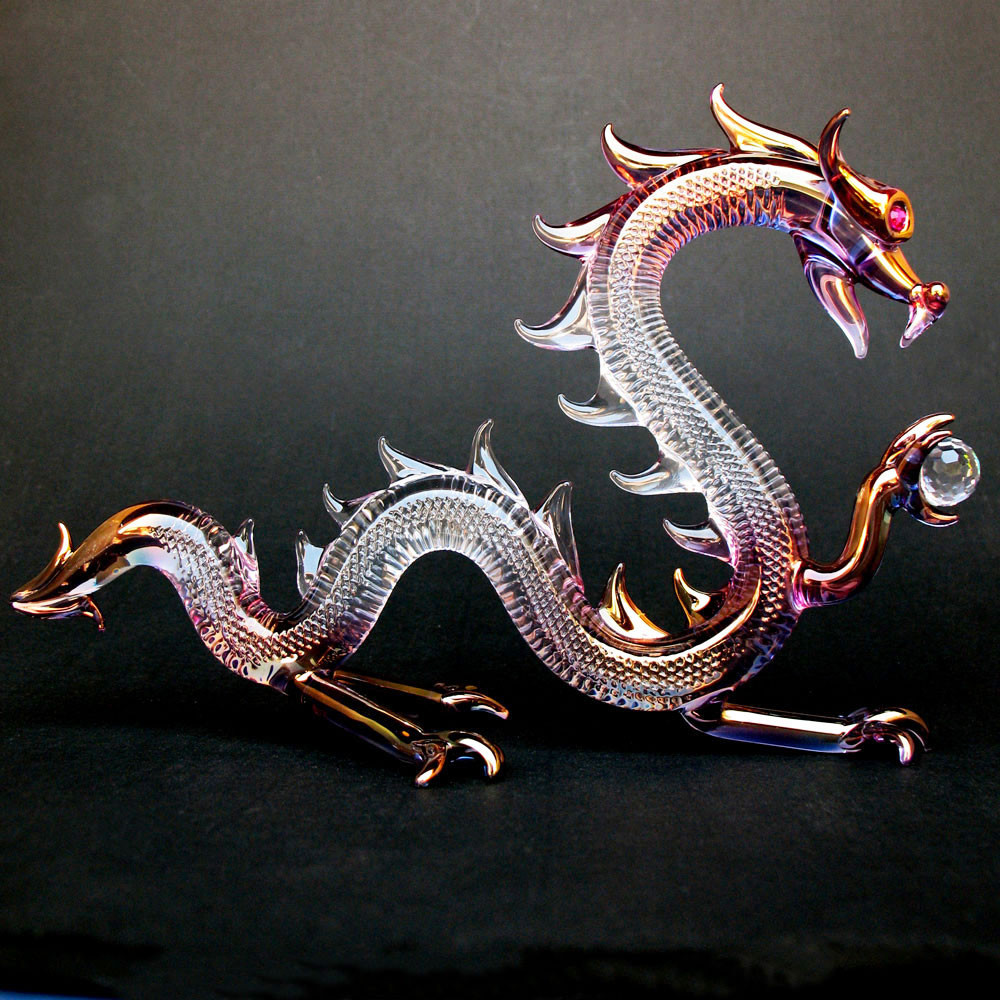 small glass dragon figurines