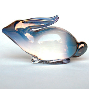 blown glass rabbit