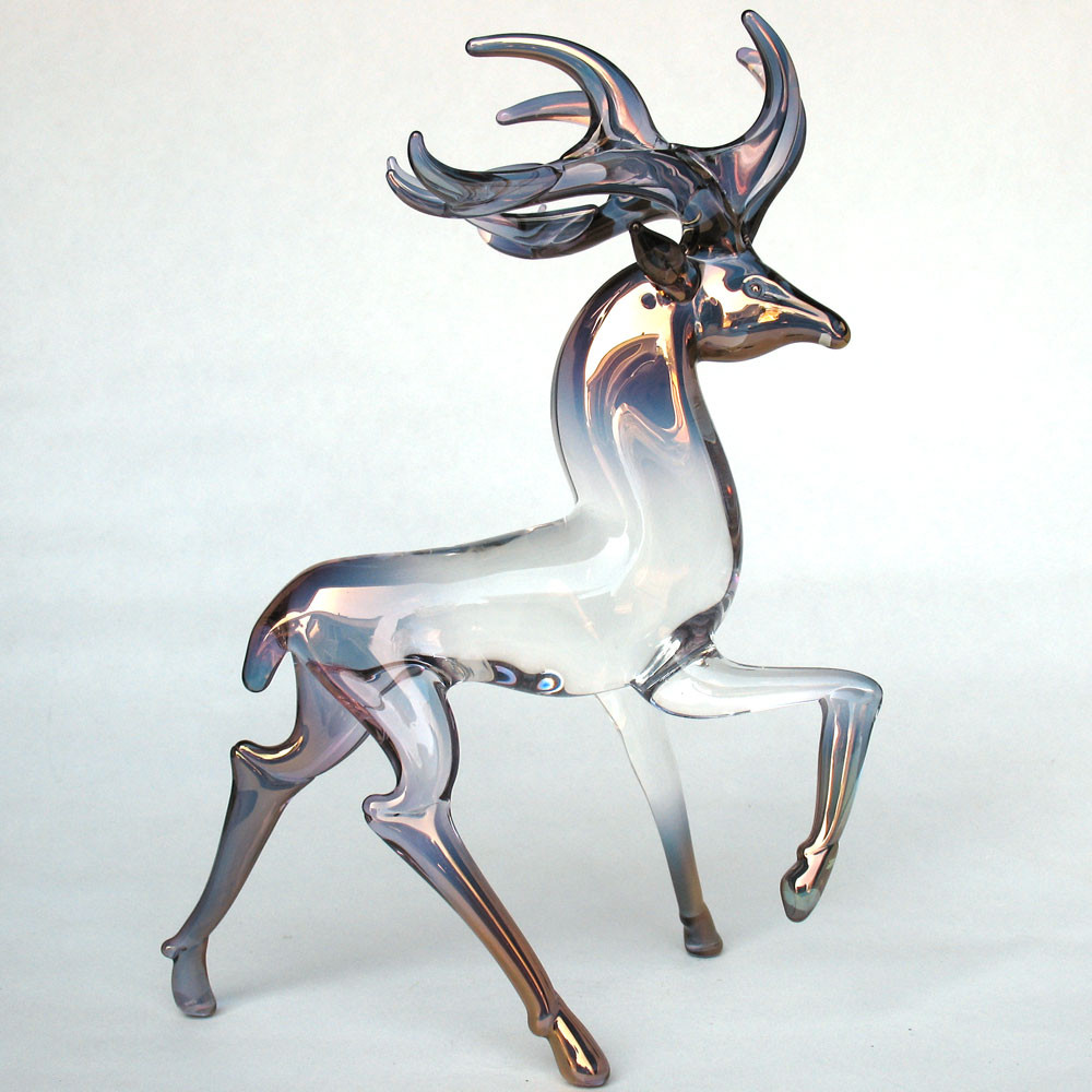 blown glass deer figurines