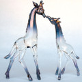 Hand Blown Glass Giraffe Mother and Baby  Figurine