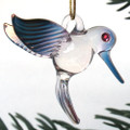 Hummingbird Hand Blown Glass Christmas Ornament