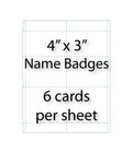 Name Badge Cards - 4" X 3" | 6-up