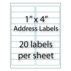 Address Labels 4" x 1" | 20-up