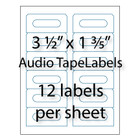 Audio Tape Labels 3-1/2" x 1-3/5" | 12-up