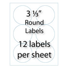 3-1/3" Round Labels | 6-up