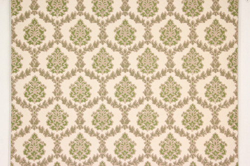 1970s vintage wallpaper green and gray geometric