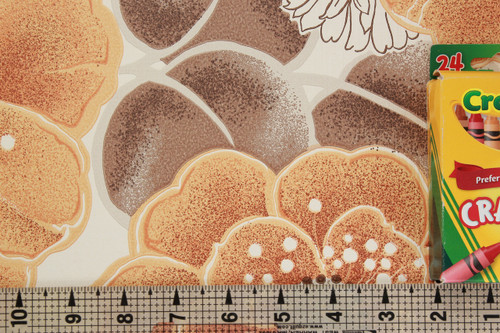 1970s Vintage Wallpaper Large Orange Flowers Vinyl