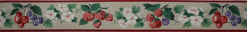 Dex Vintage Wallpaper Border Berry Blossom