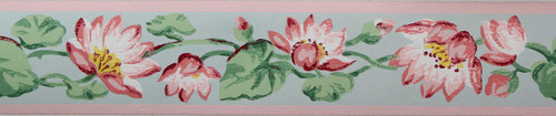 Trimz Vintage Wallpaper Border Lotus Blossoms