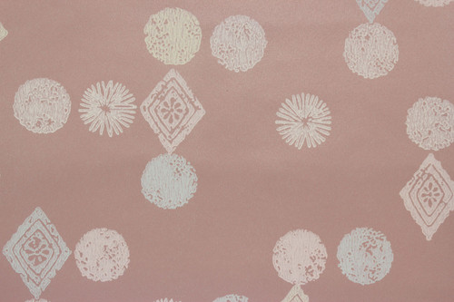 1950s Vintage Wallpaper Retro Starbursts Geometric on Dark Pink