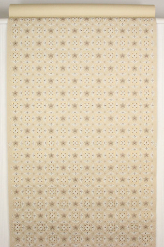 1950s Vintage Wallpaper Beige Geometric