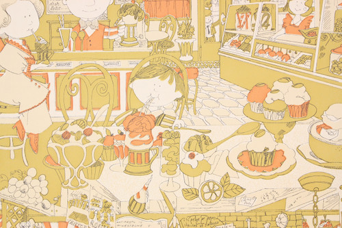 1970s Retro Vintage Wallpaper Soda Shop Pizza Parlor