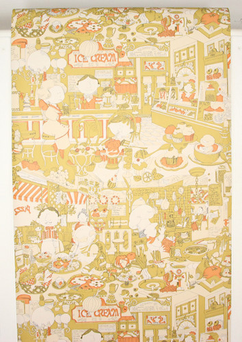 1970s Retro Vintage Wallpaper Soda Shop Pizza Parlor