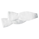 Men's White Self Tie Bow Tie