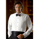 Laydown Collar Tuxedo Shirt in White