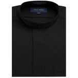 Mandarin Tuxedo Shirt Fly Front  Black