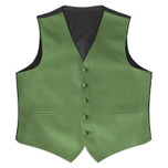 Satin Full Back Tuxedo Vest in Clover Green
