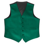 Satin Full Back Tuxedo Vest in Emerald Green